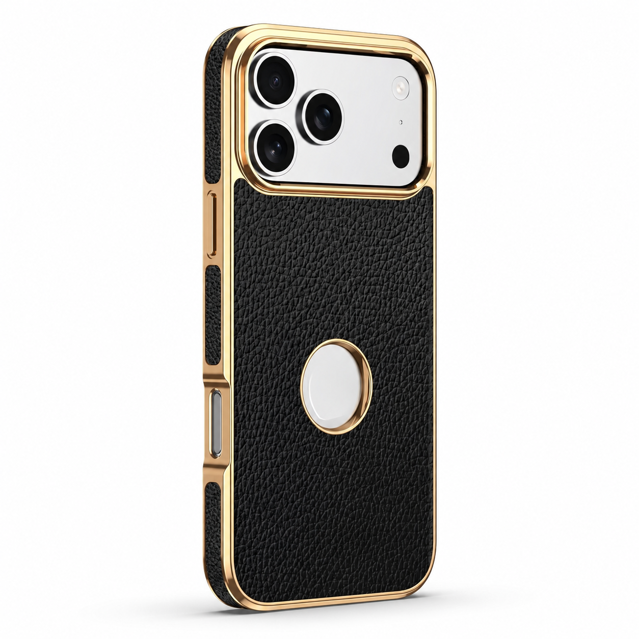 Premium iPhone Case MagSafe Compatible Genuine Leather Protective Cover Cowhide Lychee Texture Anti Fingerprint Slim Shockproof Design