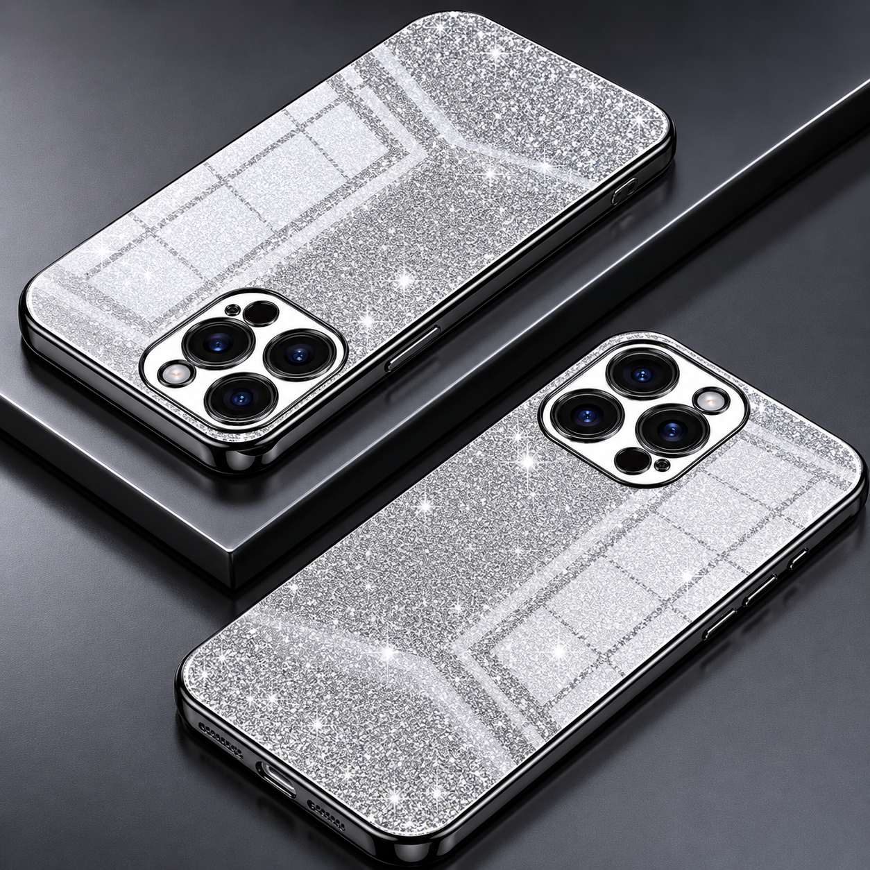 Premium iPhone Case MagSafe Compatible Glitter TPU Protective Cover Camera Lens Protection Shockproof Slim Lightweight Anti Scratch Fashion Design