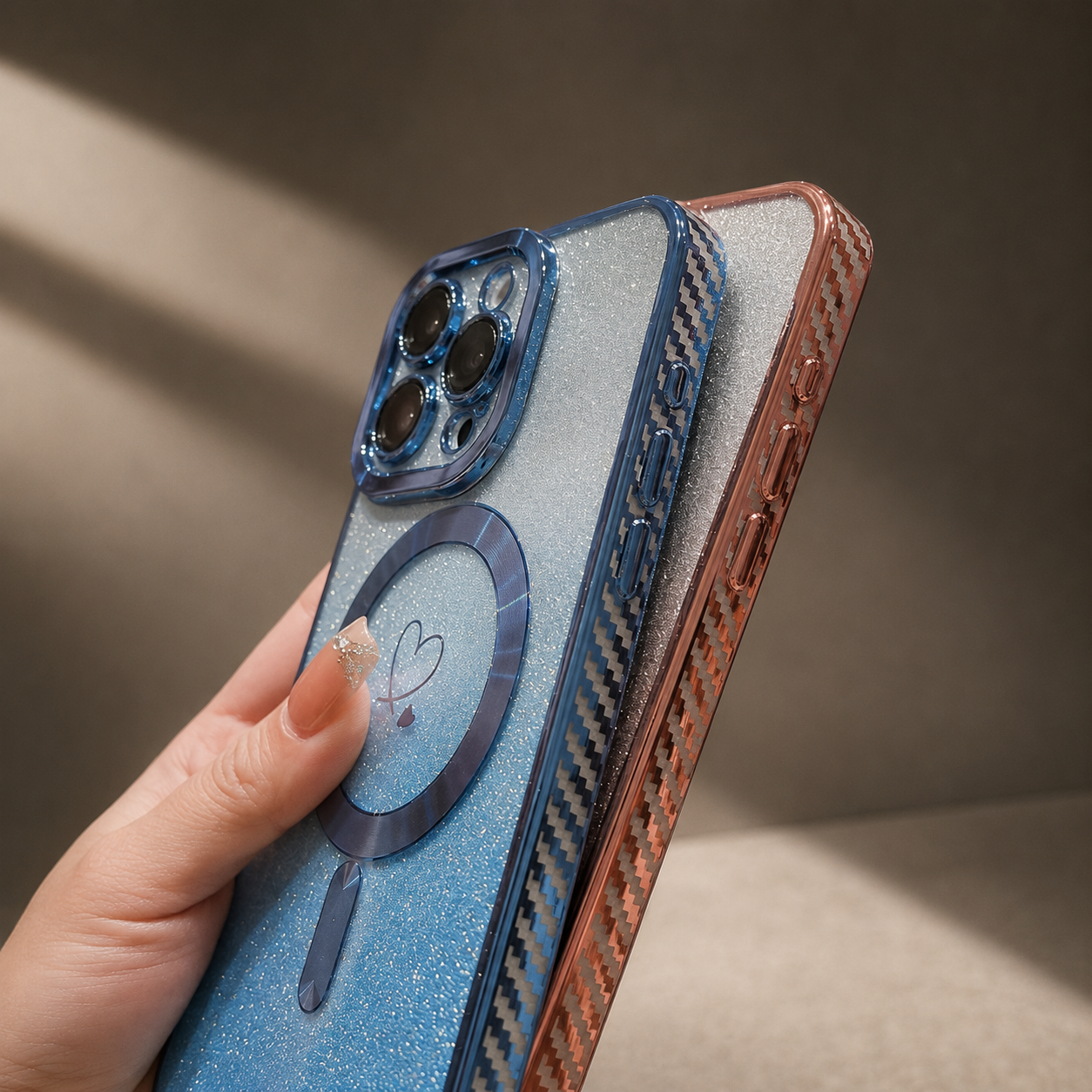 Premium iPhone Case MagSafe Compatible Gradient Glitter Crossbody Strap Shockproof TPU Protective Cover Camera Lens Protection Slim Lightweight Design