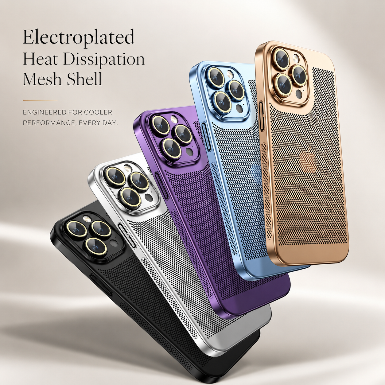 Premium iPhone Case MagSafe Compatible Honeycomb Texture Protective Cover Camera Lens Protection Shockproof Heat Dissipation Slim Design