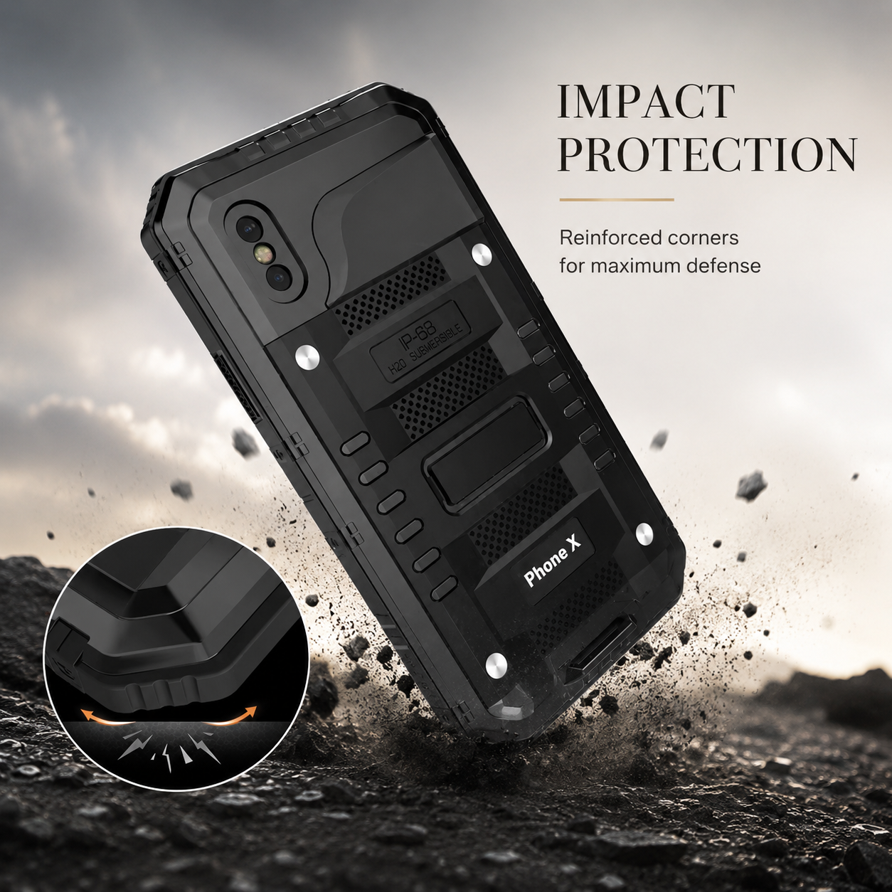 Premium iPhone Case MagSafe Compatible IP68 Waterproof Protective Cover Aluminum Armor Frame Camera Lens Guard Shockproof Full Body Design