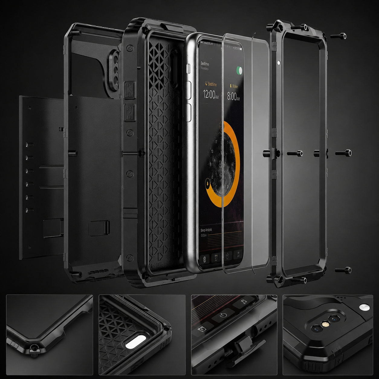 Premium iPhone Case MagSafe Compatible IP68 Waterproof Protective Cover Aluminum Armor Frame Camera Lens Guard Shockproof Full Body Design
