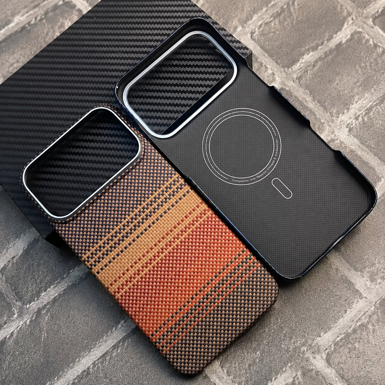 Premium iPhone Case MagSafe Compatible Kevlar Aramid Carbon Fiber Ultra Thin Full Coverage Matte Anti Scratch Raised Screen Lens Guard Protection