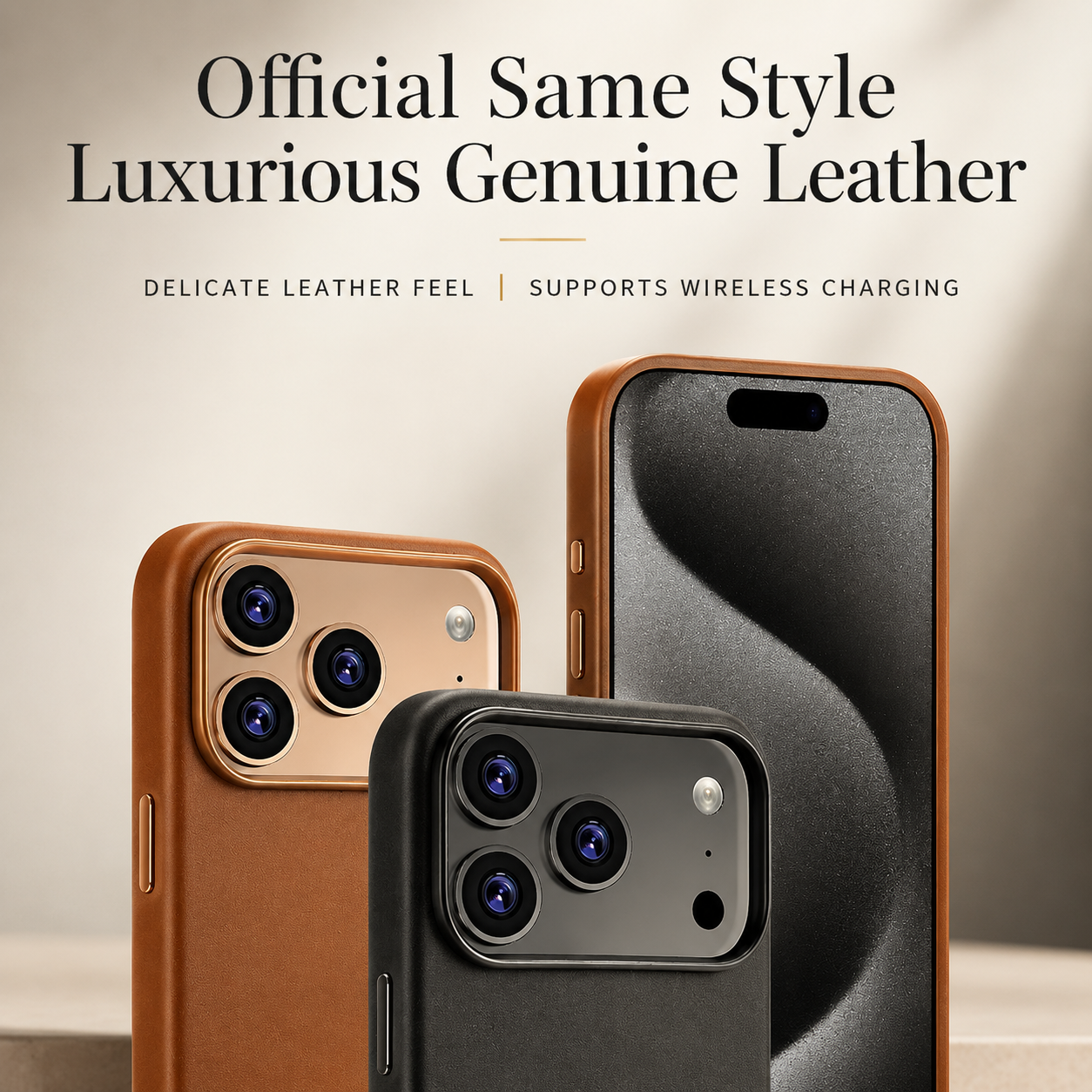 Premium iPhone Case MagSafe Compatible Leather Cover Camera Lens Protection Magnetic Shockproof Half Wrapped Design Anti Fingerprint Wireless Charging