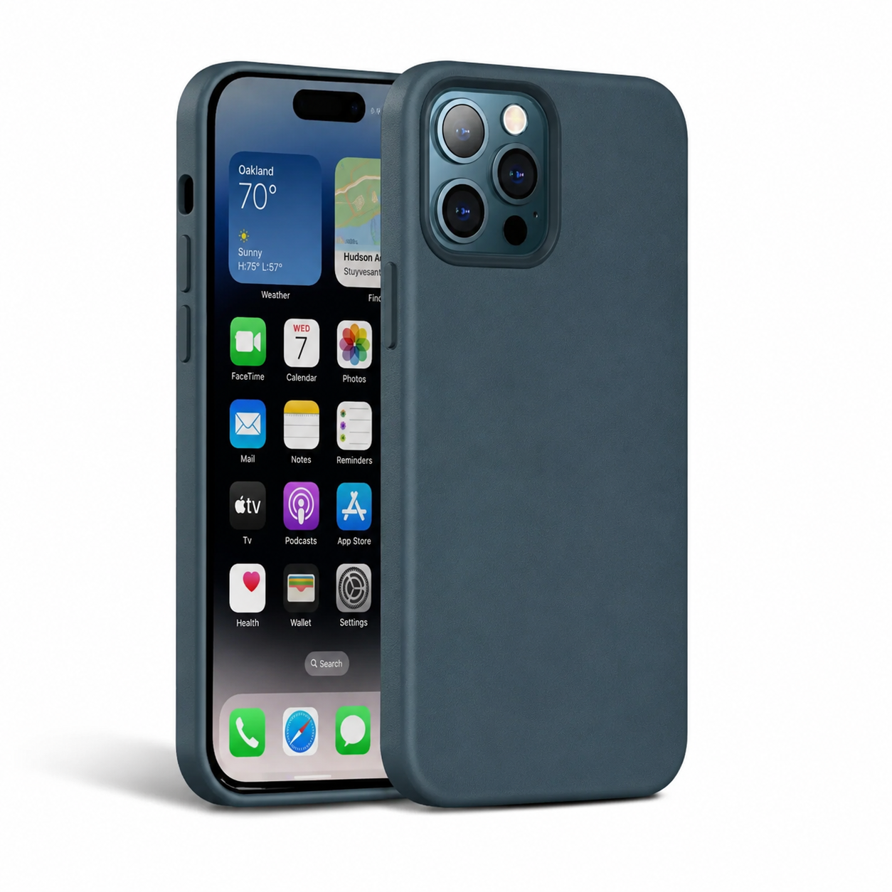 Premium iPhone Case MagSafe Compatible Leather Cover Camera Lens Protection Magnetic Shockproof Half Wrapped Design Anti Fingerprint Wireless Charging