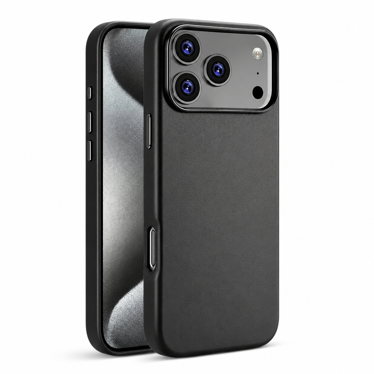 Premium iPhone Case MagSafe Compatible Leather Cover Camera Lens Protection Magnetic Shockproof Half Wrapped Design Anti Fingerprint Wireless Charging