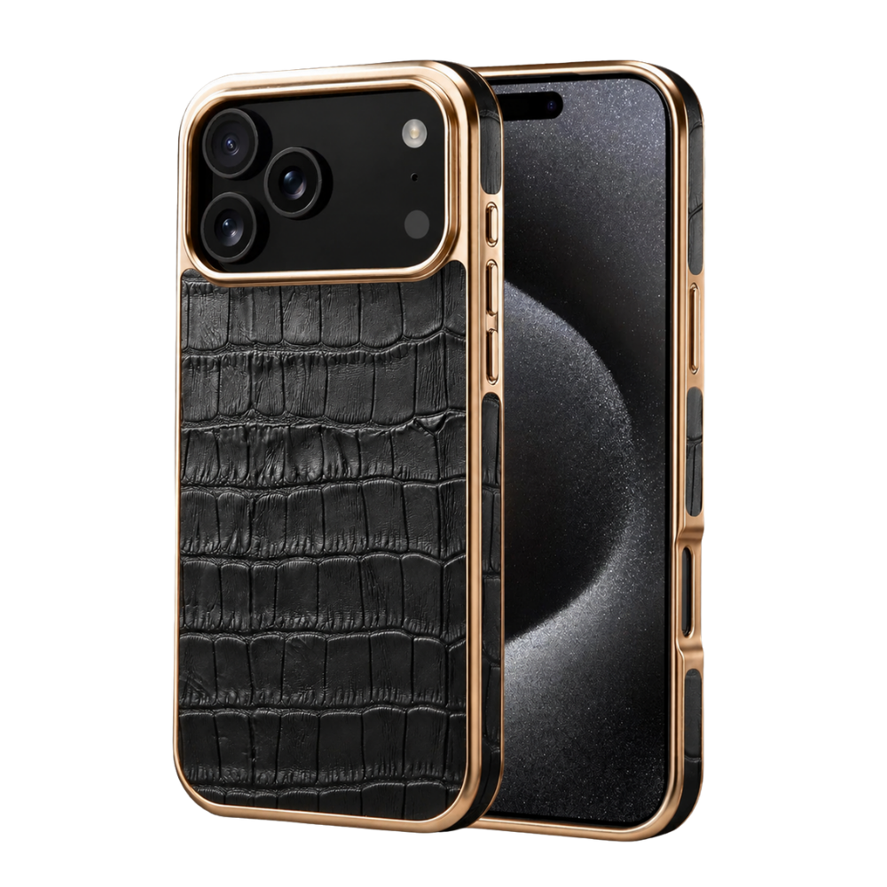 Premium iPhone Case MagSafe Compatible Leather Cover Crocodile Texture Camera Lens Protection Shockproof Anti Scratch Protective Back Shell