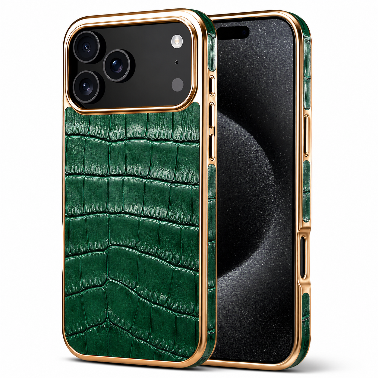 Premium iPhone Case MagSafe Compatible Leather Cover with Crocodile Texture Design, Camera Lens Protection, Anti Fingerprint Finish and Scratch Resistant Build