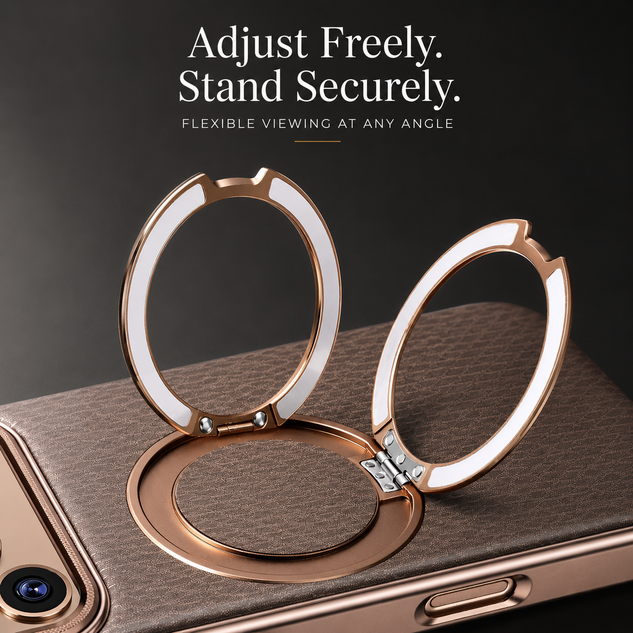 Premium iPhone Case MagSafe Compatible Leather Cover with Rotating Bracket Holder, Diamond Pattern Design, Shockproof Protection and Camera Lens Protection