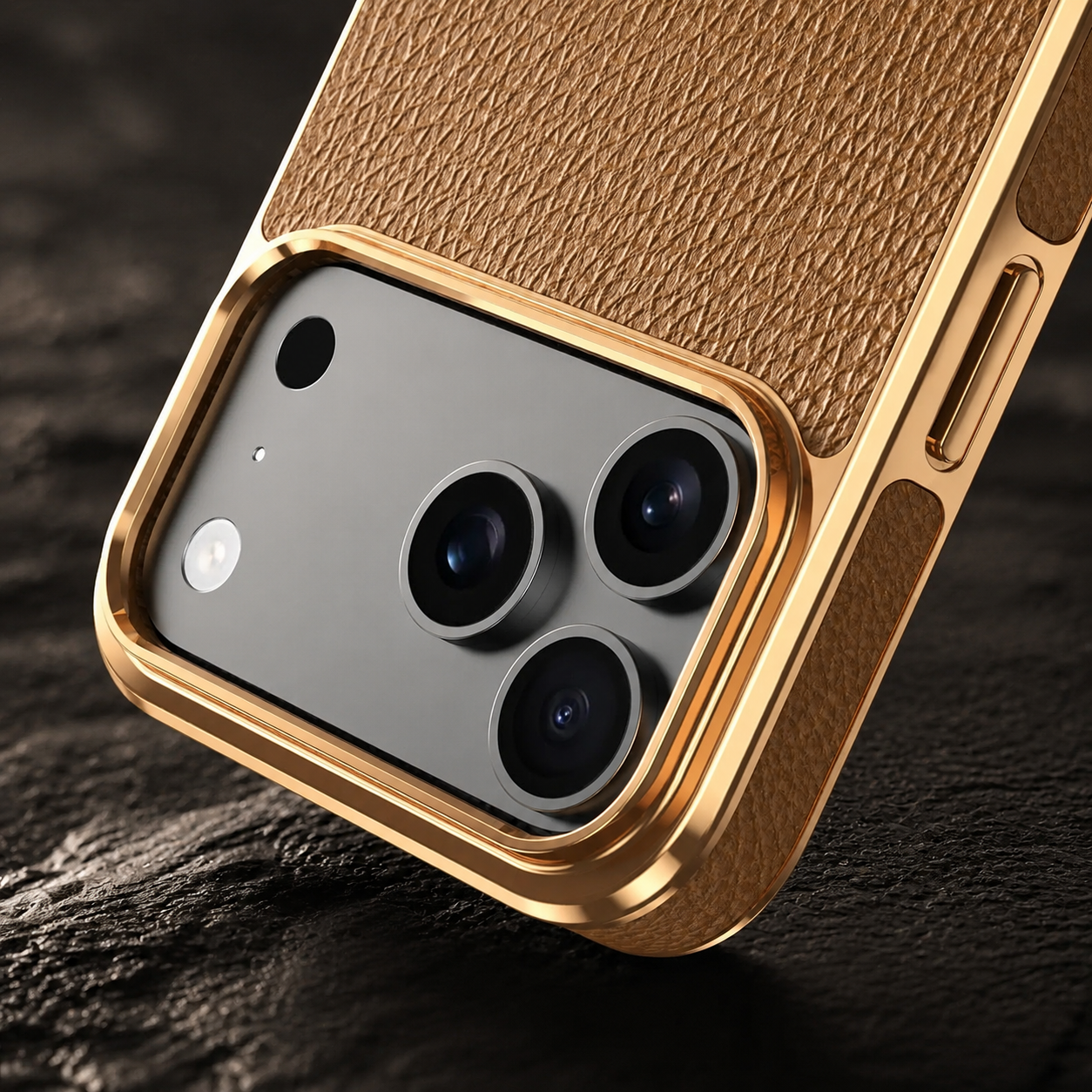 Premium iPhone Case MagSafe Compatible Leather Cowhide Lychee Texture Magnetic Slim Protective Cover Anti Fingerprint Non Slip Grip Bumper Design