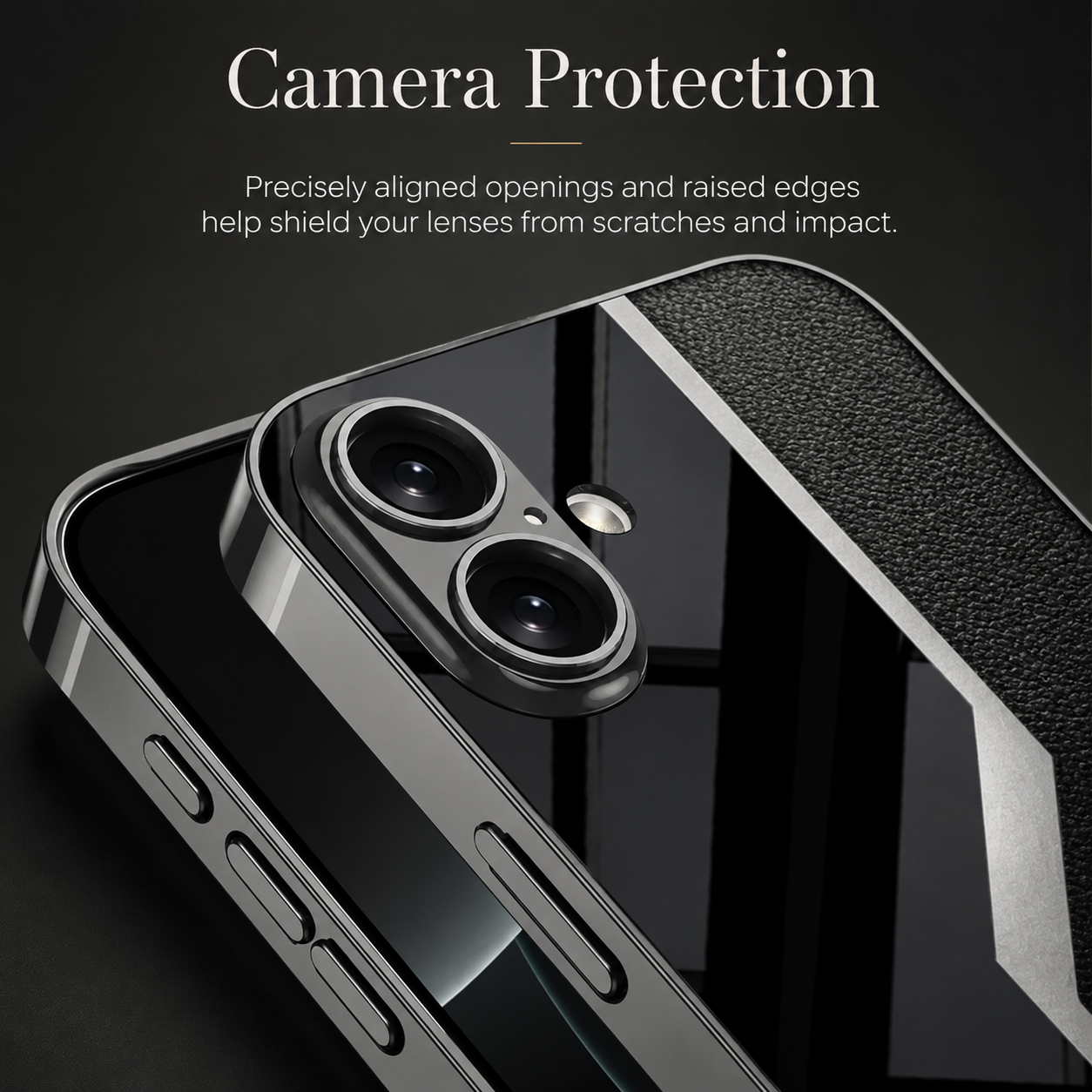 Premium iPhone Case MagSafe Compatible Leather Plating Cover with Soft TPU Edges Shockproof Anti-Scratch Ultra-Thin Frame Full Camera Protection