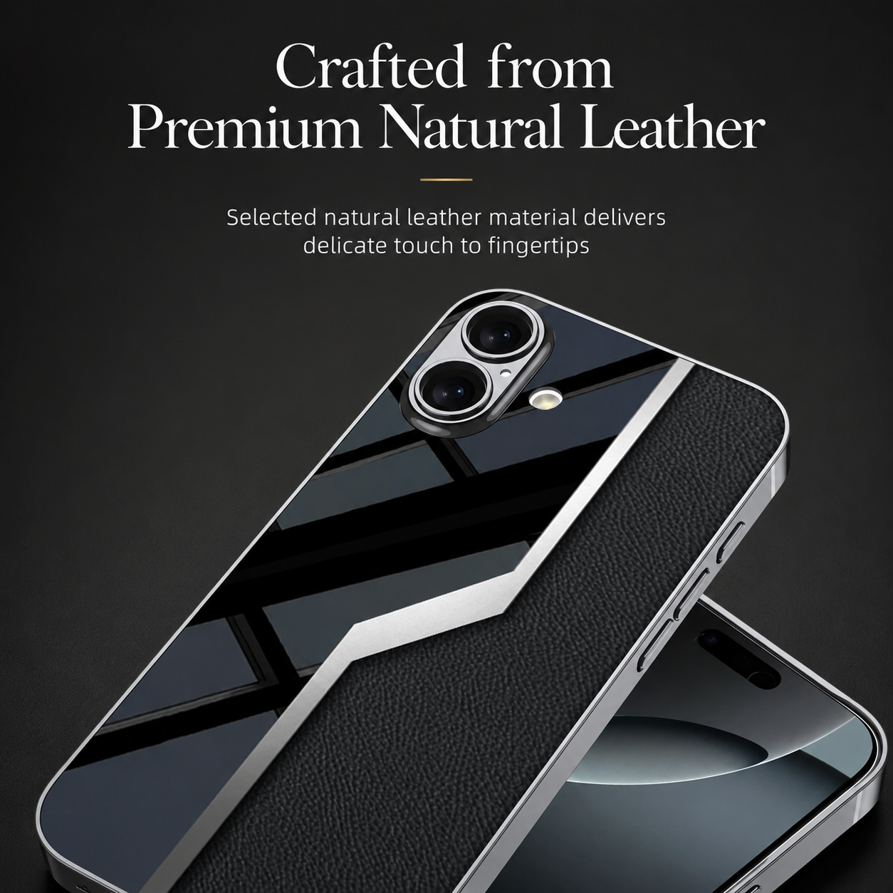 Premium iPhone Case MagSafe Compatible Leather Plating Cover with Soft TPU Edges Shockproof Anti-Scratch Ultra-Thin Frame Full Camera Protection