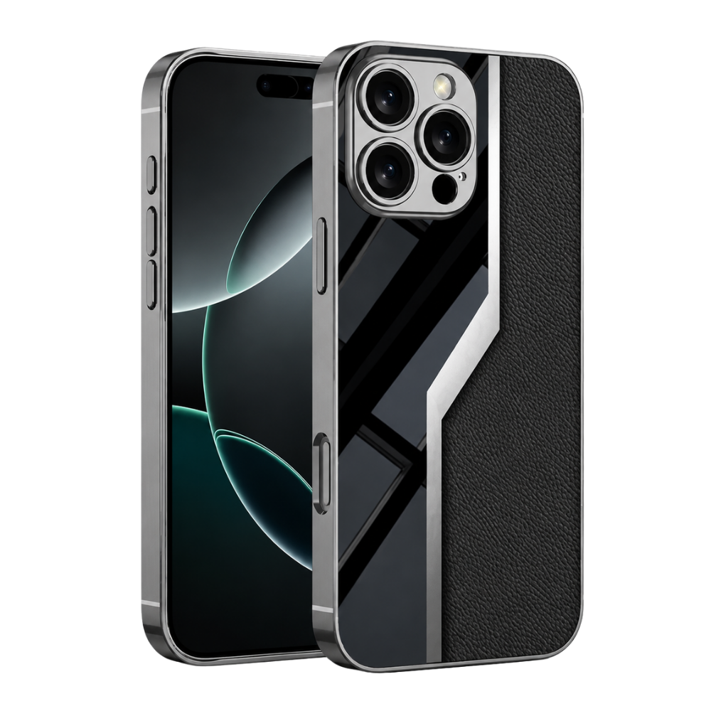 Premium iPhone Case MagSafe Compatible Leather Plating Cover with Soft TPU Edges Shockproof Anti-Scratch Ultra-Thin Frame Full Camera Protection