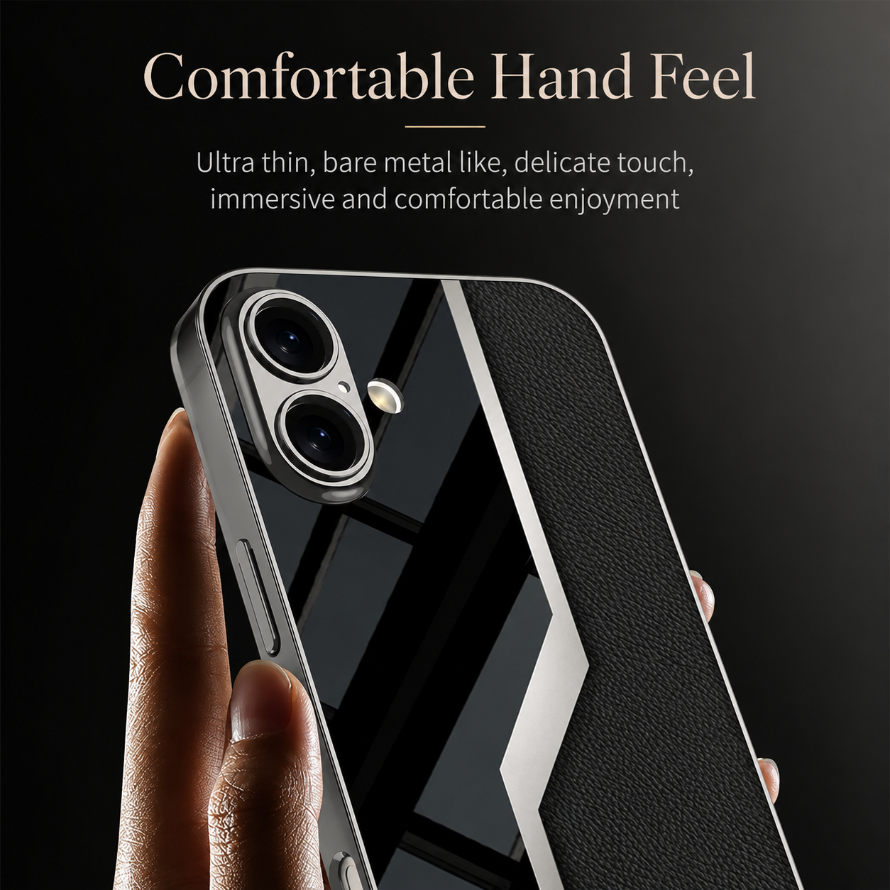 Premium iPhone Case MagSafe Compatible Leather Plating Cover with Soft TPU Edges Shockproof Anti-Scratch Ultra-Thin Frame Full Camera Protection