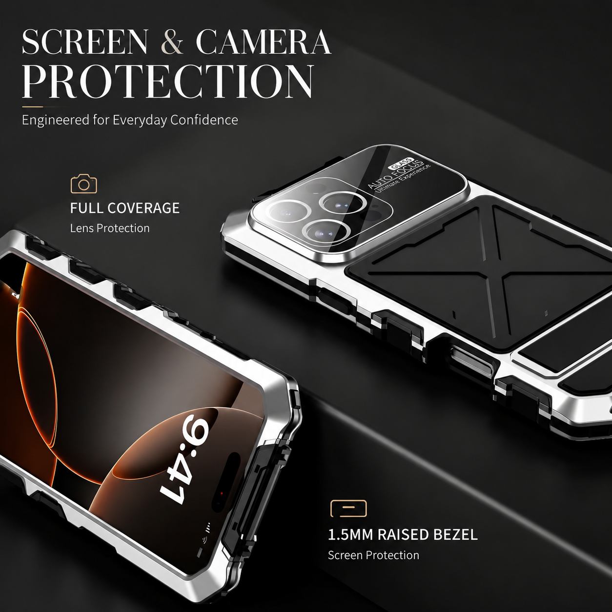 Premium iPhone Case MagSafe Compatible Magnetic Protective Cover 360 Metal Lock Frame Dual Tempered Glass Shockproof Camera Lens Guard Full Enclosure