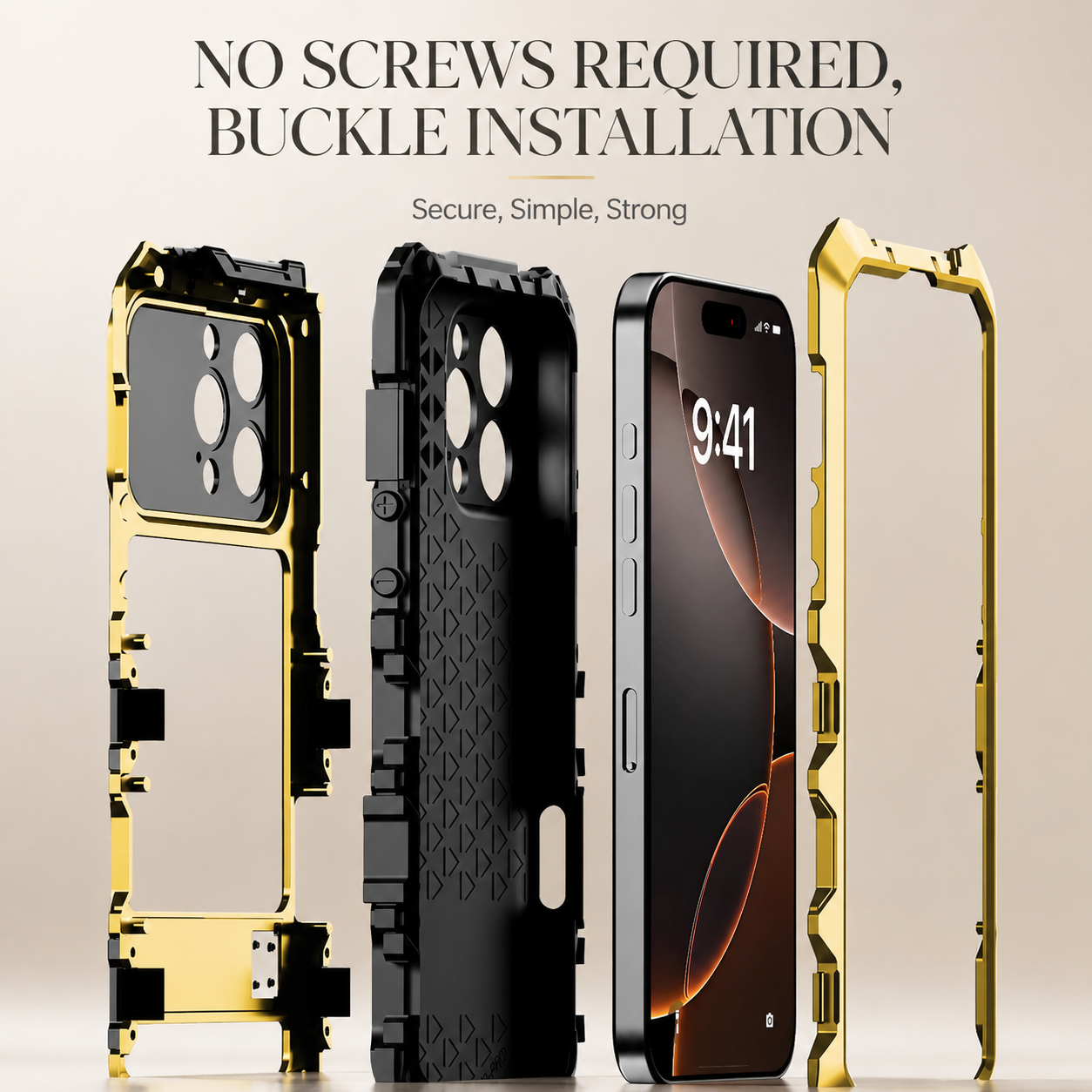 Premium iPhone Case MagSafe Compatible Magnetic Protective Cover 360 Metal Lock Frame Dual Tempered Glass Shockproof Camera Lens Guard Full Enclosure