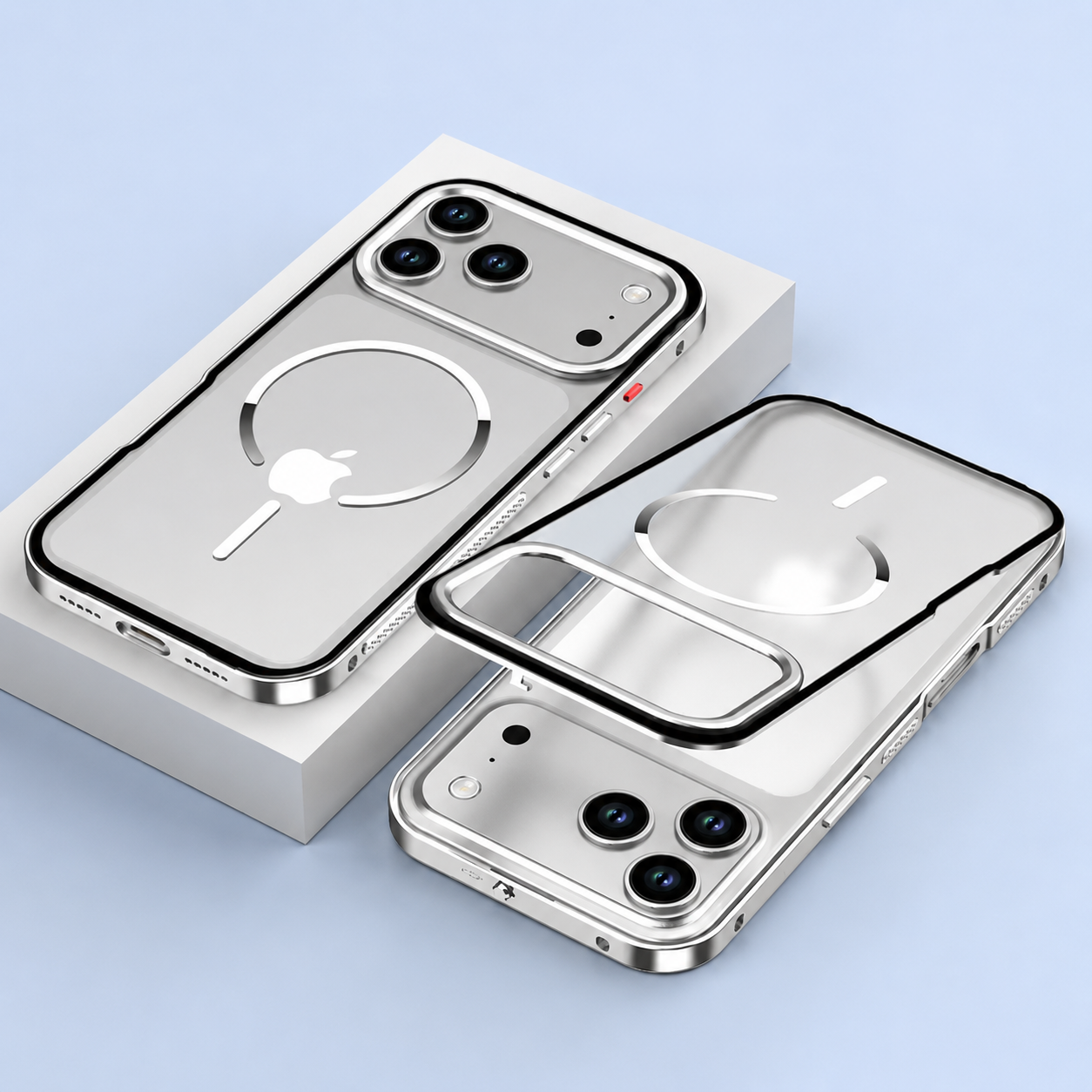 Premium iPhone Case MagSafe Compatible Magnetic Protective Cover Aluminum Alloy Frame Frosted Matte Back Camera Lens Guard Wireless Charging Slim Profile