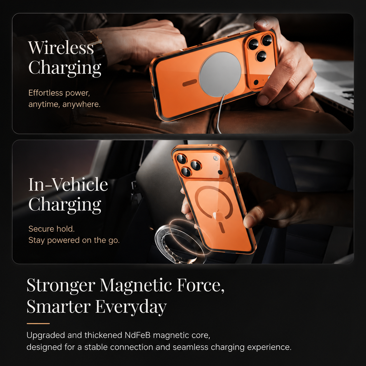 Premium iPhone Case MagSafe Compatible Magnetic Protective Cover Aluminum Alloy Frame Transparent Back Shockproof Camera Lens Guard Lightweight