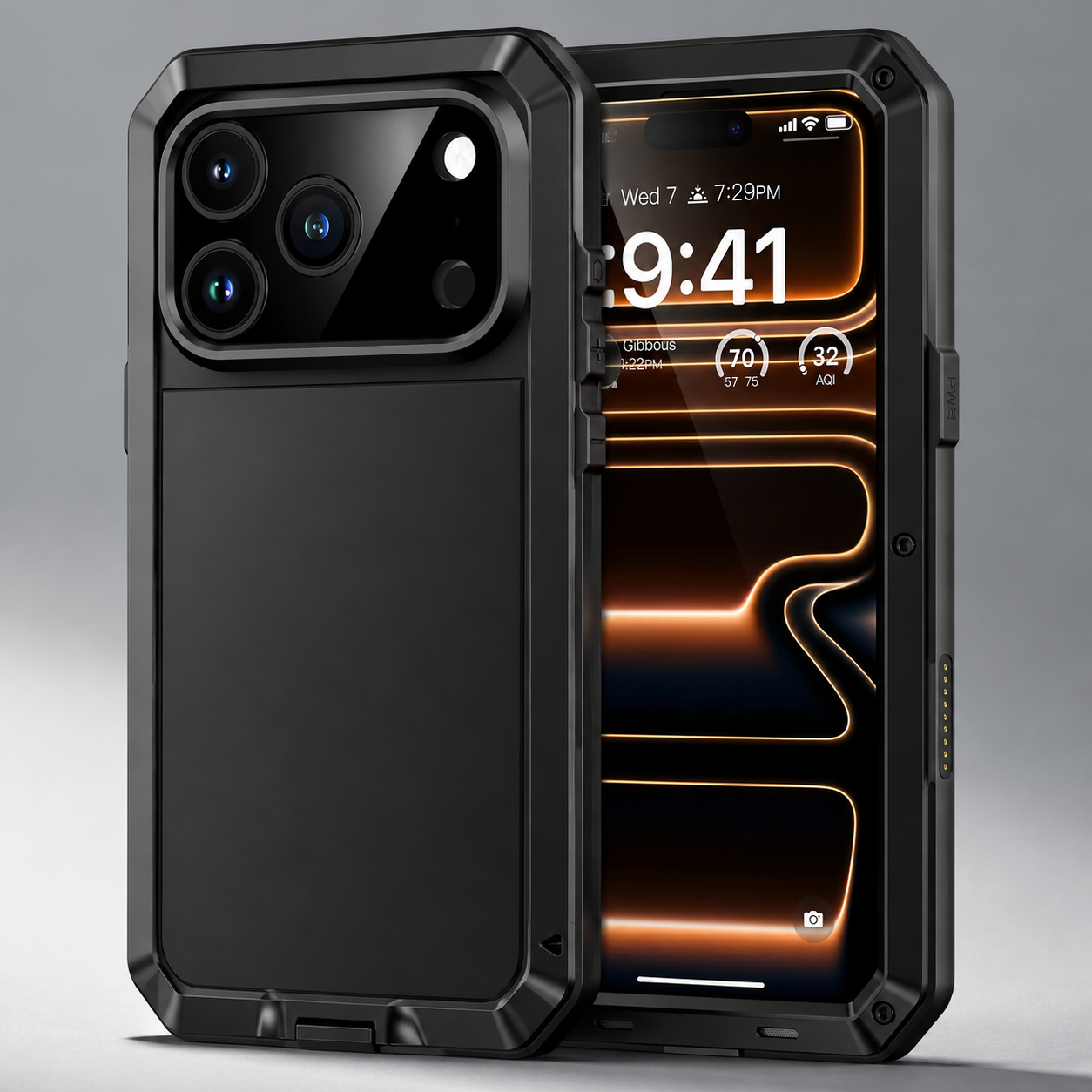 Premium iPhone Case MagSafe Compatible Magnetic Protective Cover Aluminum Armor Frame Built In Glass Screen Protector Shockproof Camera Lens Guard