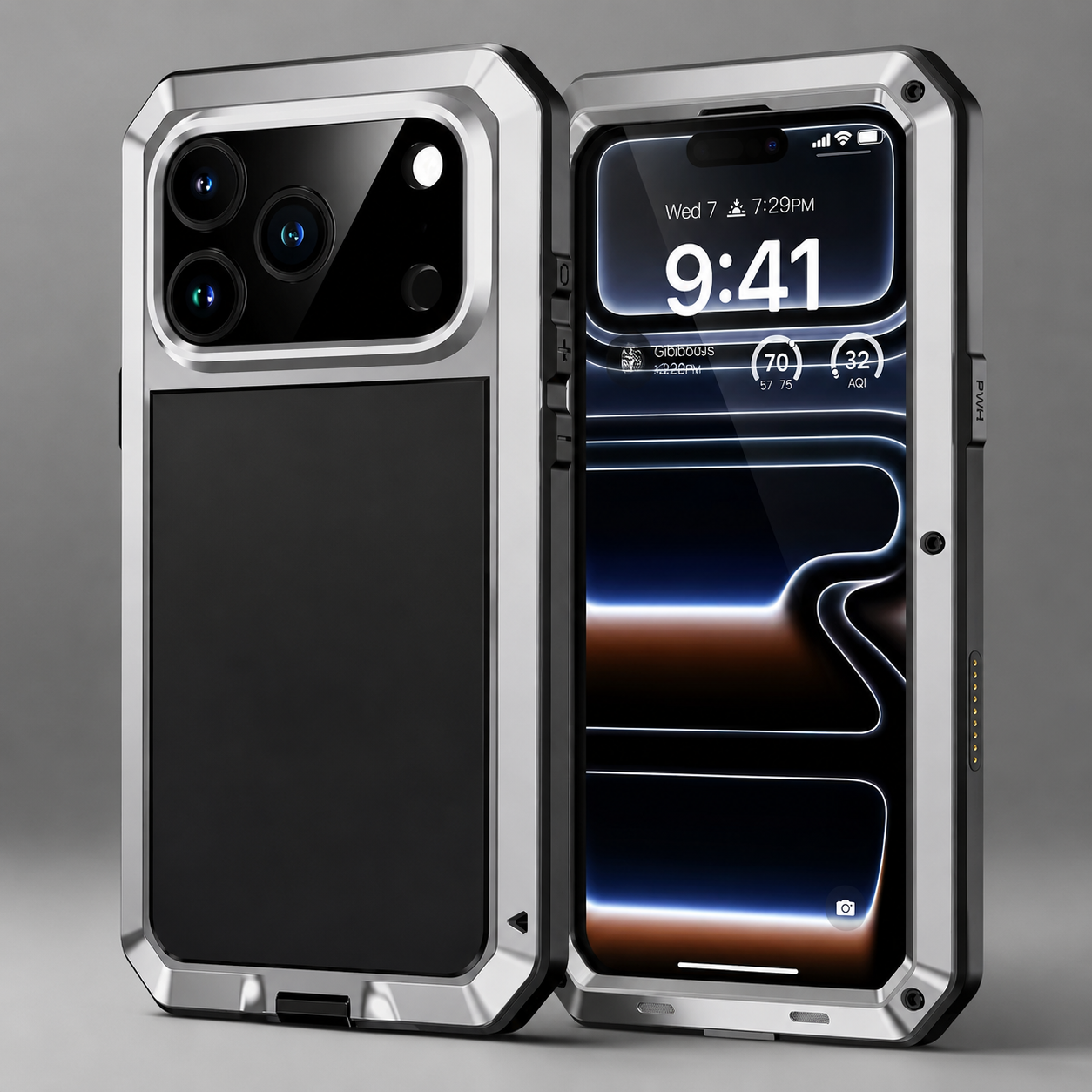Premium iPhone Case MagSafe Compatible Magnetic Protective Cover Aluminum Armor Frame Built In Glass Screen Protector Shockproof Camera Lens Guard