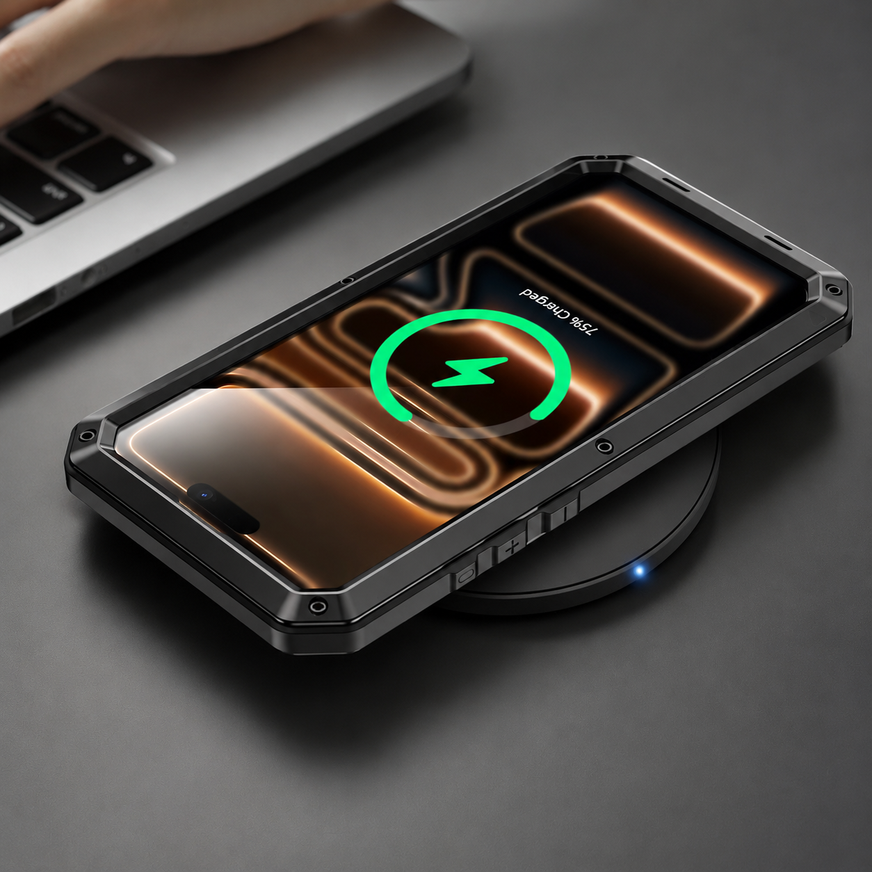 Premium iPhone Case MagSafe Compatible Magnetic Protective Cover Aluminum Armor Frame Built In Glass Screen Protector Shockproof Camera Lens Guard