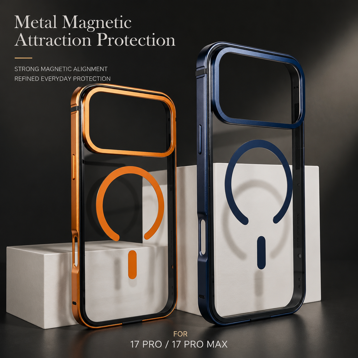 Premium iPhone Case MagSafe Compatible Magnetic Protective Cover Aluminum Frame HD Transparent Backplate Shockproof Camera Lens Guard Lightweight