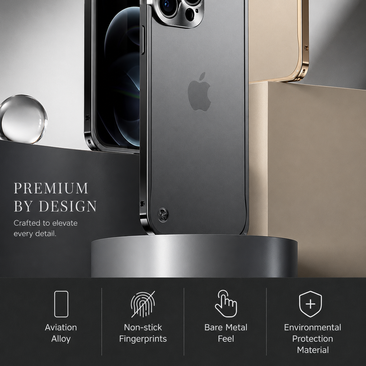 Premium iPhone Case MagSafe Compatible Magnetic Protective Cover Aluminum Metal Frame Camera Lens Guard Shockproof Full Protection Slim Design