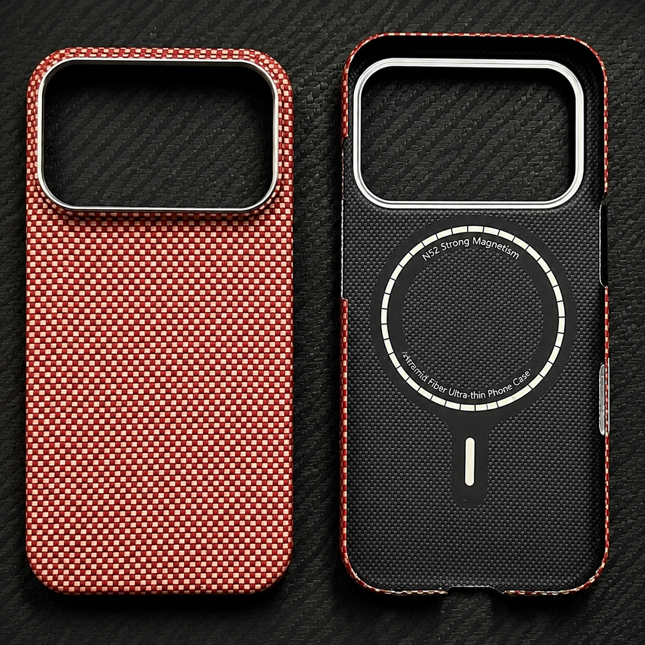 Premium iPhone Case MagSafe Compatible Magnetic Protective Cover Aramid Carbon Fiber Ultra Thin Lightweight Shockproof Anti Scratch Grip Texture