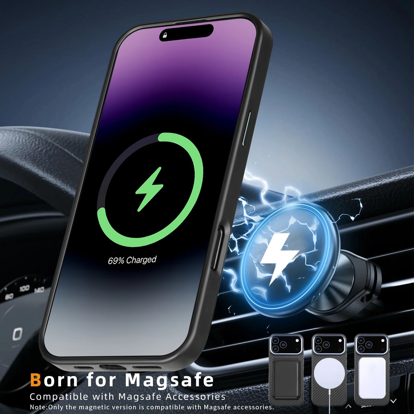 Premium iPhone Case MagSafe Compatible Magnetic Protective Cover Aramid Fiber Ultra Thin Lightweight Shockproof Anti Scratch Full Coverage Texture