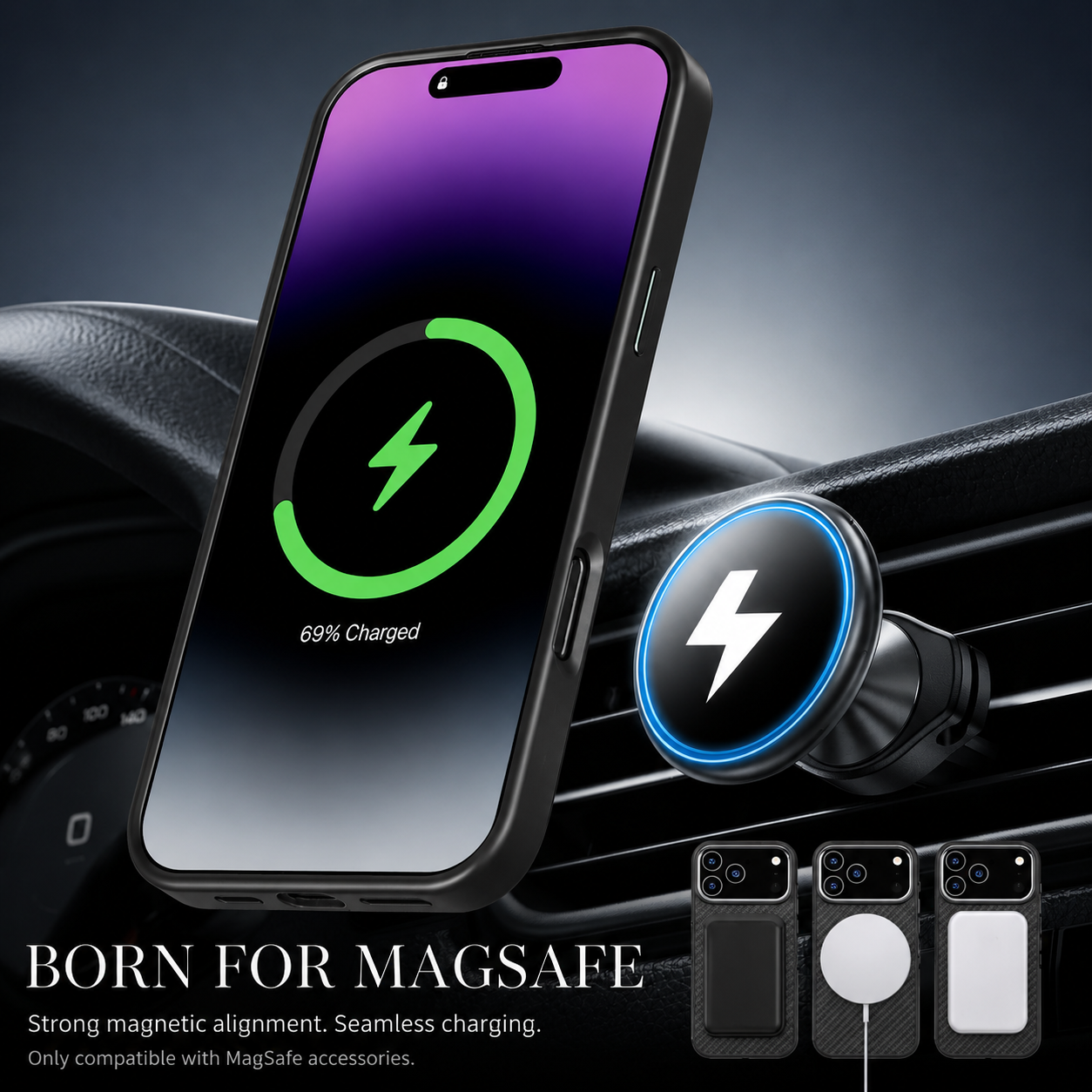 Premium iPhone Case MagSafe Compatible Magnetic Protective Cover Aramid Fiber Ultra Thin Lightweight Shockproof Anti Scratch Full Coverage Texture