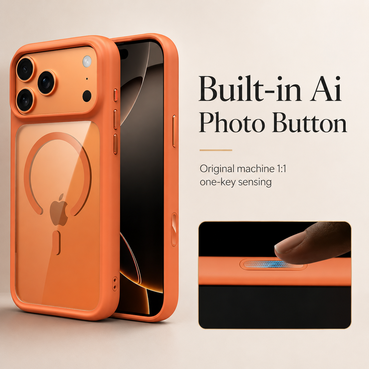 Premium iPhone Case MagSafe Compatible Magnetic Protective Cover Clear Transparent Back Shockproof Armor Camera Control Button Anti Scratch Texture