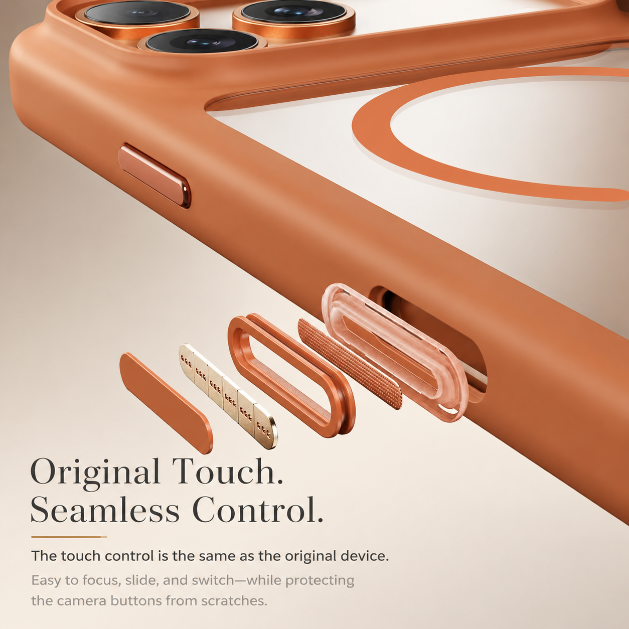 Premium iPhone Case MagSafe Compatible Magnetic Protective Cover Clear Transparent Back Shockproof Armor Camera Control Button Anti Scratch Texture