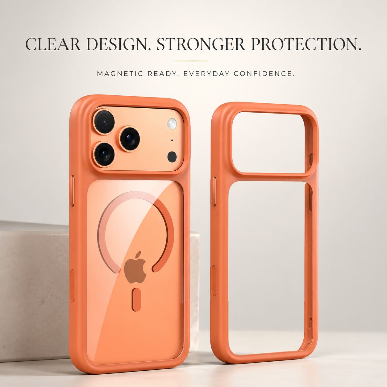 Premium iPhone Case MagSafe Compatible Magnetic Protective Cover Clear Transparent Back Shockproof Armor Camera Control Button Anti Scratch Texture
