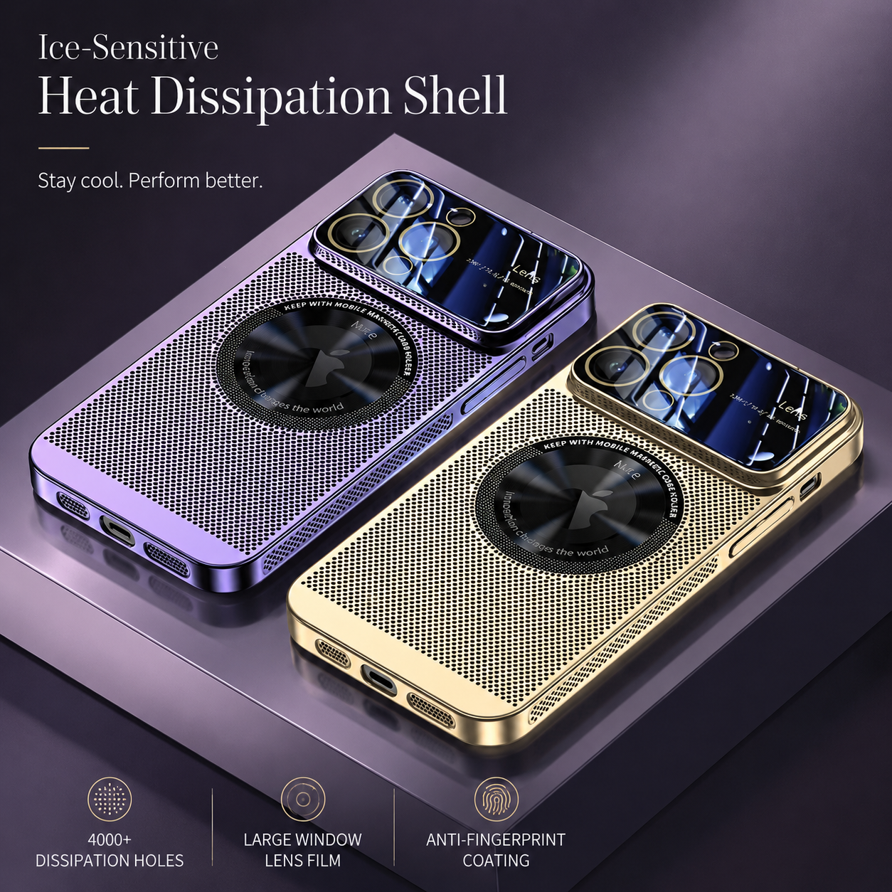 Premium iPhone Case MagSafe Compatible Magnetic Protective Cover Cooling Mesh Back Shockproof PC TPU Frame Camera Lens Guard Heat Dissipation