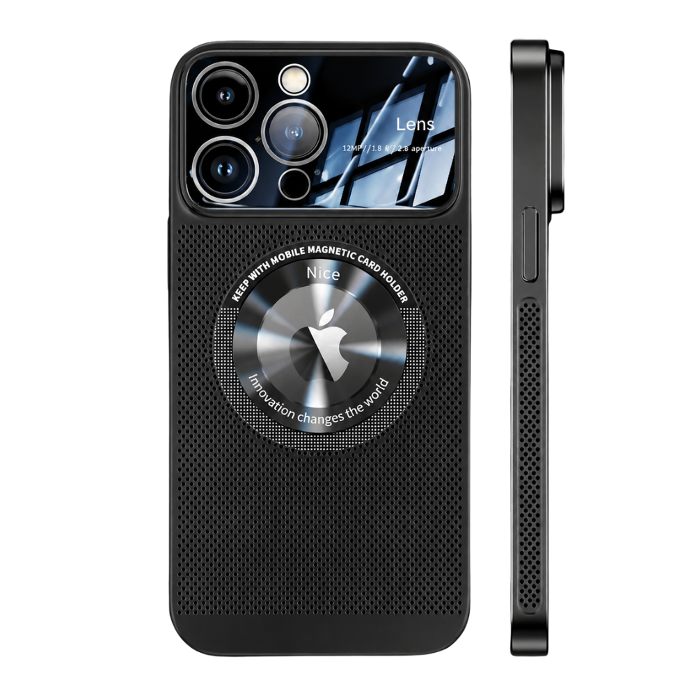 Premium iPhone Case MagSafe Compatible Magnetic Protective Cover Cooling Mesh Back Shockproof PC TPU Frame Camera Lens Guard Heat Dissipation