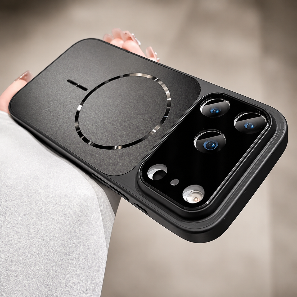 Premium iPhone Case MagSafe Compatible Magnetic Protective Cover Matte Shockproof PC Back Glass Camera Lens Guard Anti Fingerprint Finish Lightweight