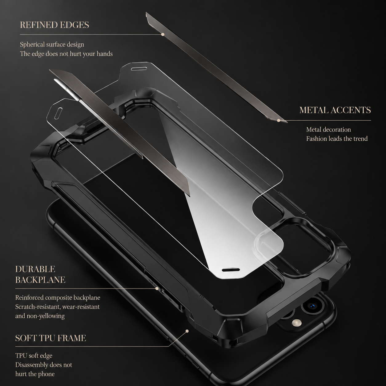 Premium iPhone Case MagSafe Compatible Magnetic Protective Cover Military Armor Metal Frame Dual Layer Shockproof Tempered Glass Rugged Design
