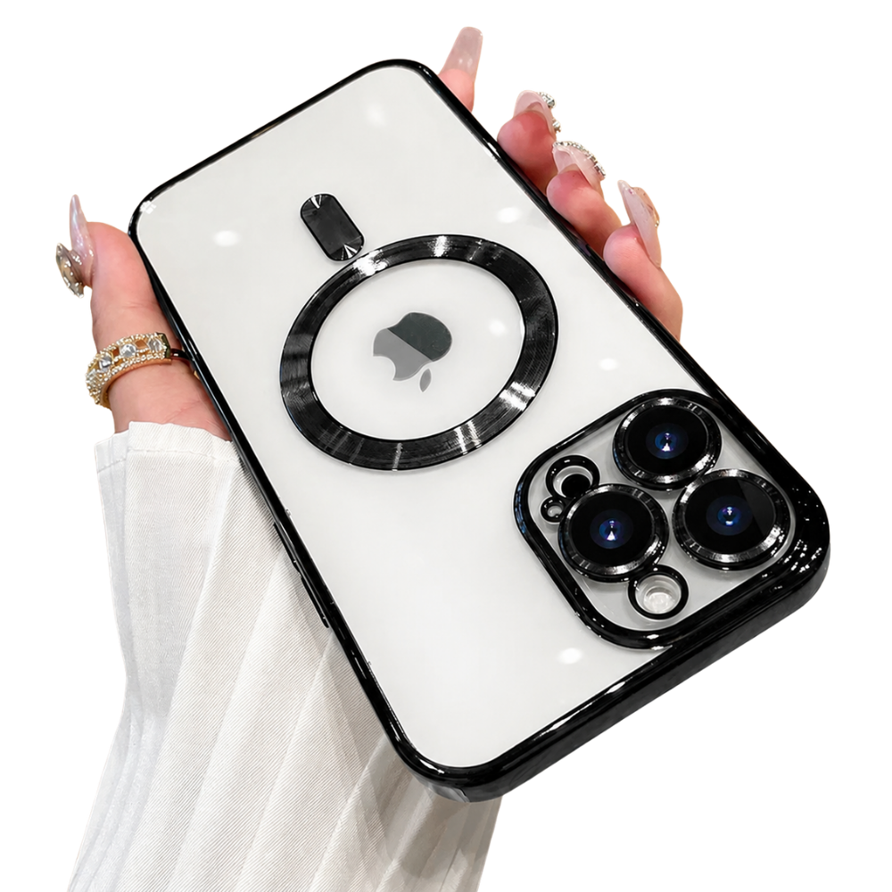 Premium iPhone Case MagSafe Compatible Magnetic Protective Cover Plating Frame TPU Shockproof Camera Lens Guard Scratch Resistant Finish Texture