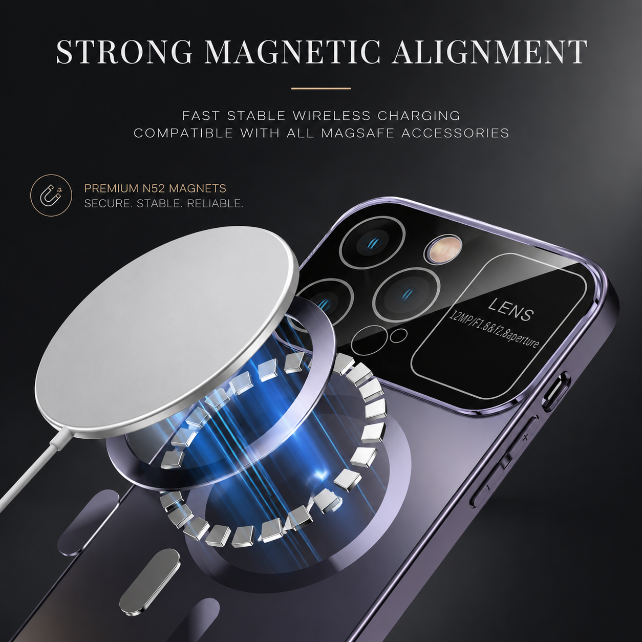 Premium iPhone Case MagSafe Compatible Magnetic Protective Cover Privacy Screen Frosted Glass Back Anti Spy Shockproof Full Coverage Texture