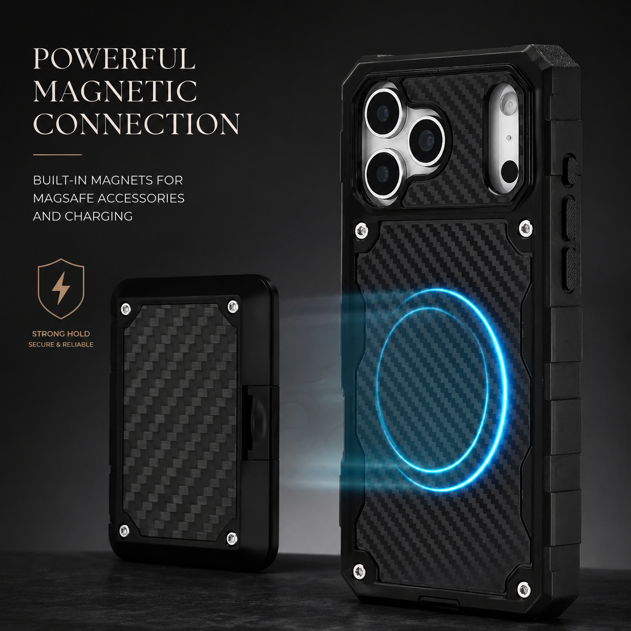 Premium iPhone Case MagSafe Compatible Magnetic Protective Cover Rugged Heavy Duty Shockproof Anti Slip Grip Wireless Charging Durable Frame