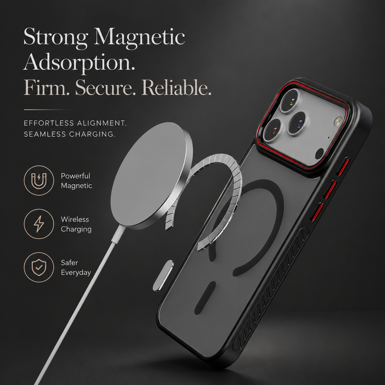 Premium iPhone Case MagSafe Compatible Magnetic Protective Cover Transparent Matte Back Shockproof Frame Camera Lens Guard Anti Fingerprint Design