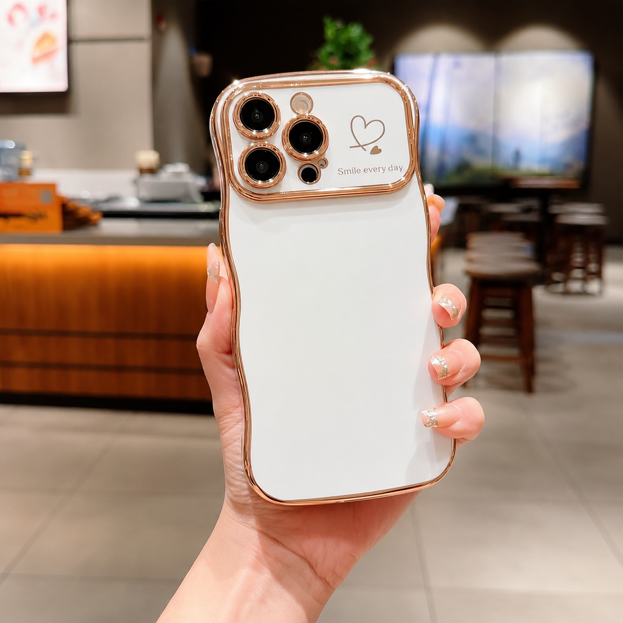 Premium iPhone Case MagSafe Compatible Magnetic Protective Cover Transparent Plating Wave Heart Design Shockproof Camera Lens Guard Anti Smudge