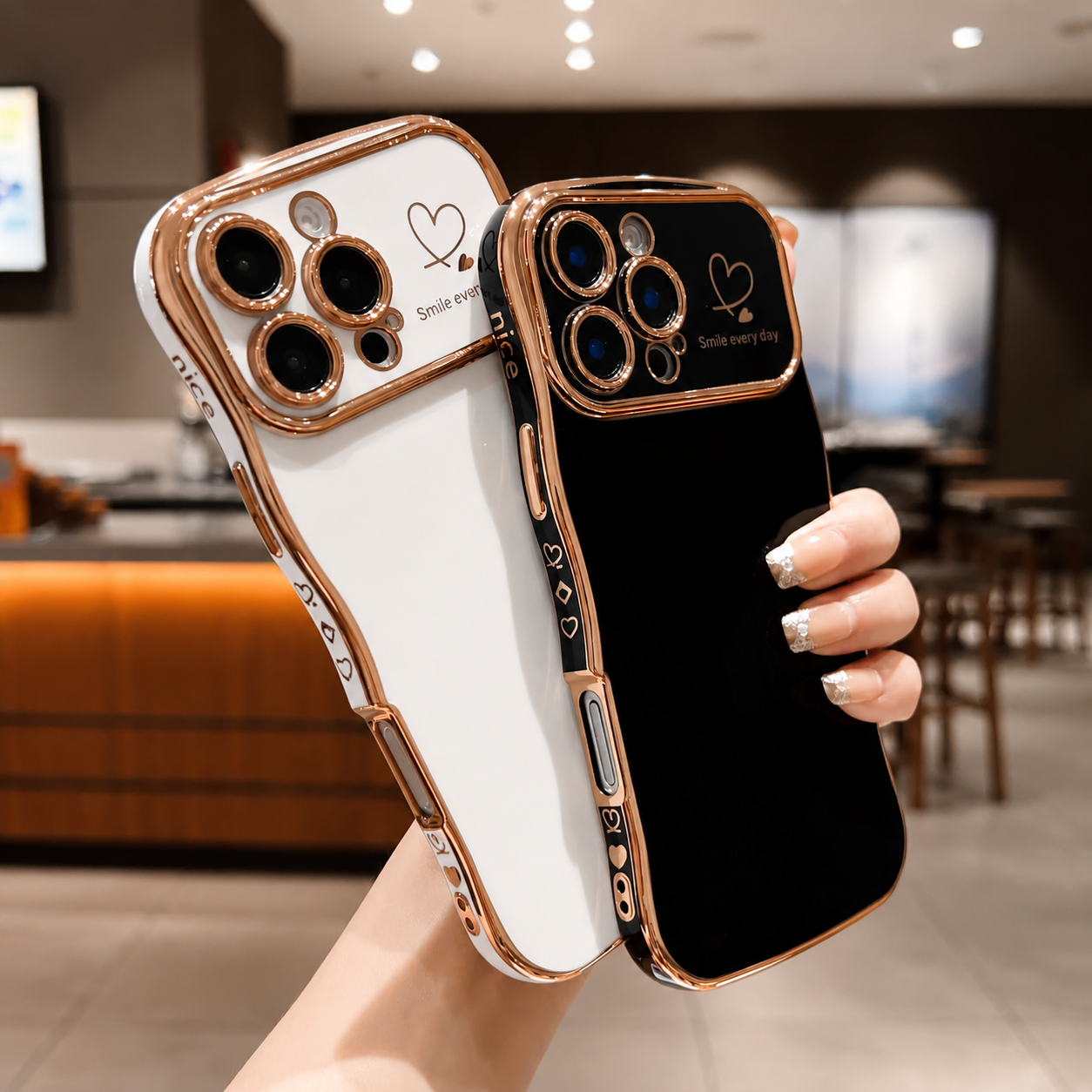 Premium iPhone Case MagSafe Compatible Magnetic Protective Cover Transparent Plating Wave Heart Design Shockproof Camera Lens Guard Anti Smudge