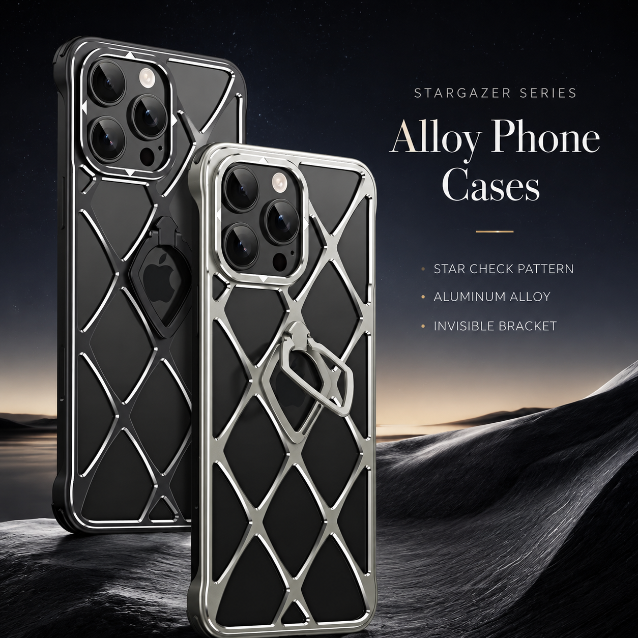 Premium iPhone Case MagSafe Compatible Magnetic Protective Cover Ultra Light Metal Frame Cooling Back Built In Stand Shockproof Heat Dissipation
