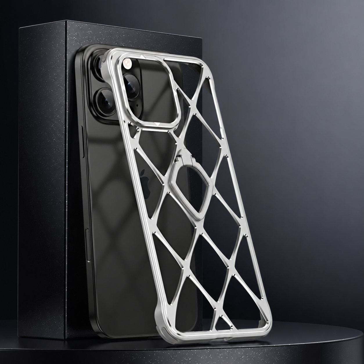 Premium iPhone Case MagSafe Compatible Magnetic Protective Cover Ultra Light Metal Frame Cooling Back Built In Stand Shockproof Heat Dissipation