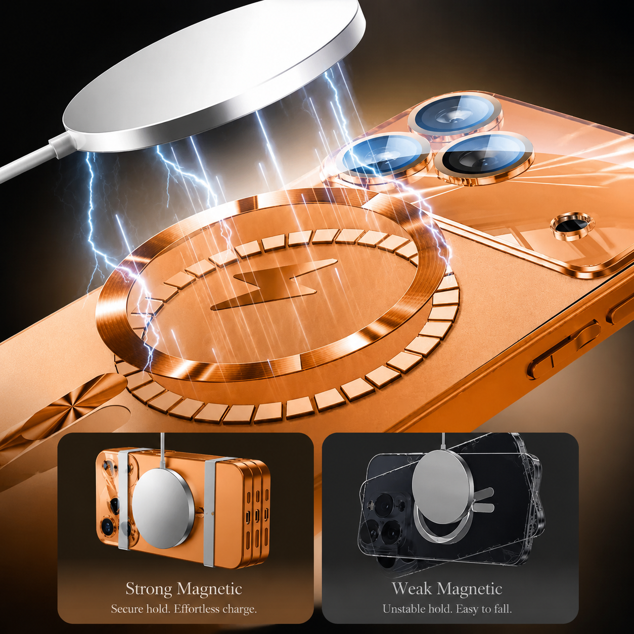 Premium iPhone Case MagSafe Compatible Magnetic Shockproof Cover Camera Lens Guard Ultra Thin Hard Matte PC Back Wireless Charging Anti Scratch