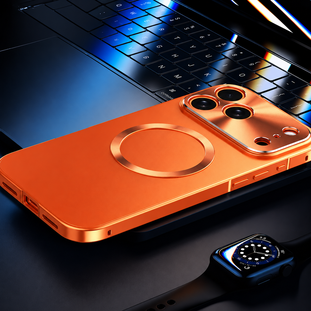 Premium iPhone Case MagSafe Compatible Magnetic Shockproof Cover Camera Lens Protection Ultra Thin Aluminum Frame Frosted Matte Back Full Protection