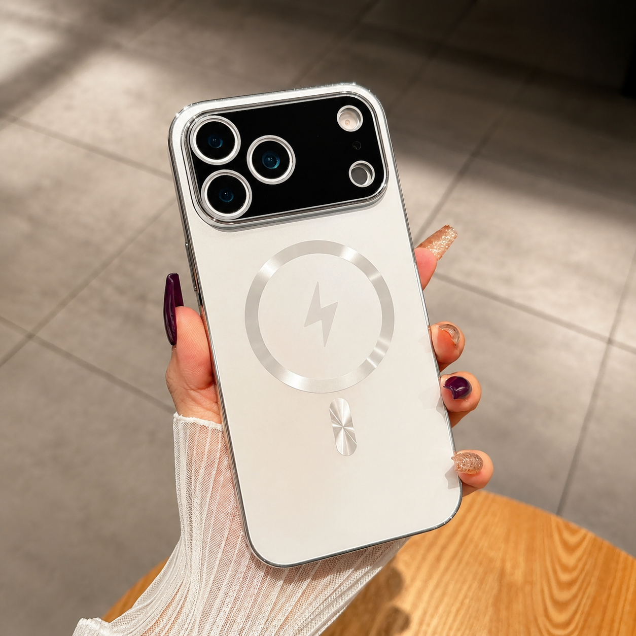 Premium iPhone Case MagSafe Compatible Matte Plating Cover with Camera Lens Protection Shockproof Anti Fingerprint Non Slip Dustproof Design