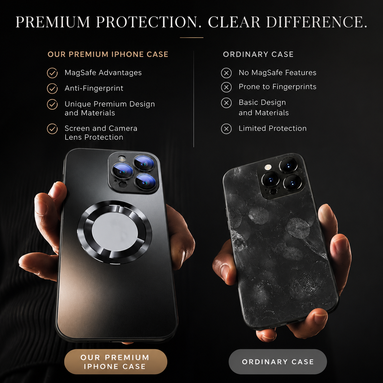 Premium iPhone Case MagSafe Compatible Matte Protective Cover Camera Lens Protection Shockproof Magnetic Slim Lightweight Anti Fingerprint Design