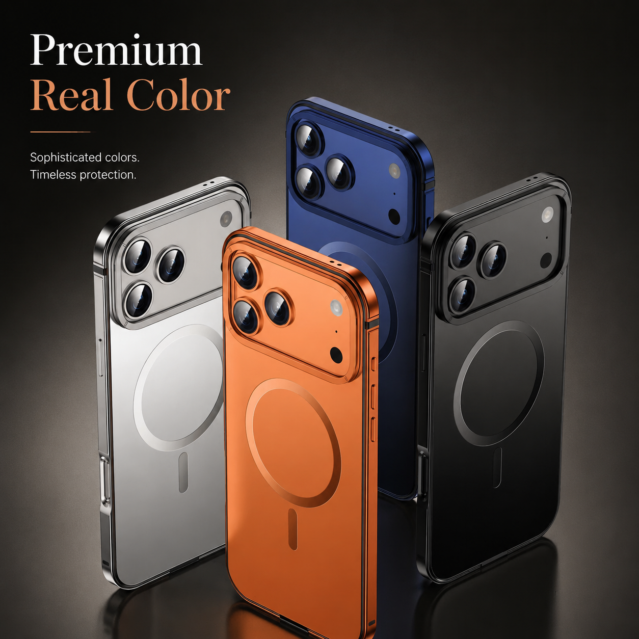 Premium iPhone Case MagSafe Compatible Metal Alloy Bezel with Frosted Magnetic Back, Shockproof Protection, Camera Lens Protection and Secure Grip